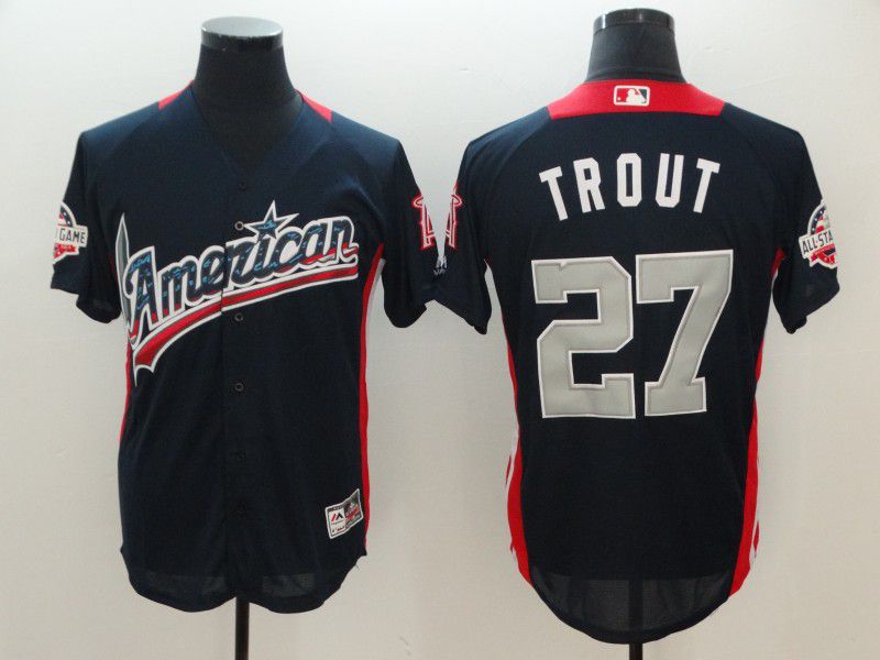 Men Los Angeles Angels #27 Trout Blue All star MLB Jerseys->women nfl jersey->Women Jersey